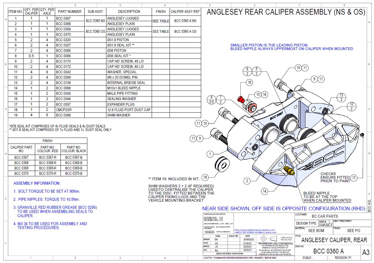 Land Rover Defender Rear Caliper Motor BCC | Land Rover Defender Uprated aluminium brakes, UK manufactured ...